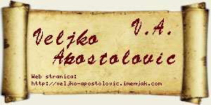 Veljko Apostolović vizit kartica